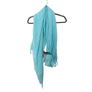 New Shushi Beach Coverup Scarf Turquoise Wood Button